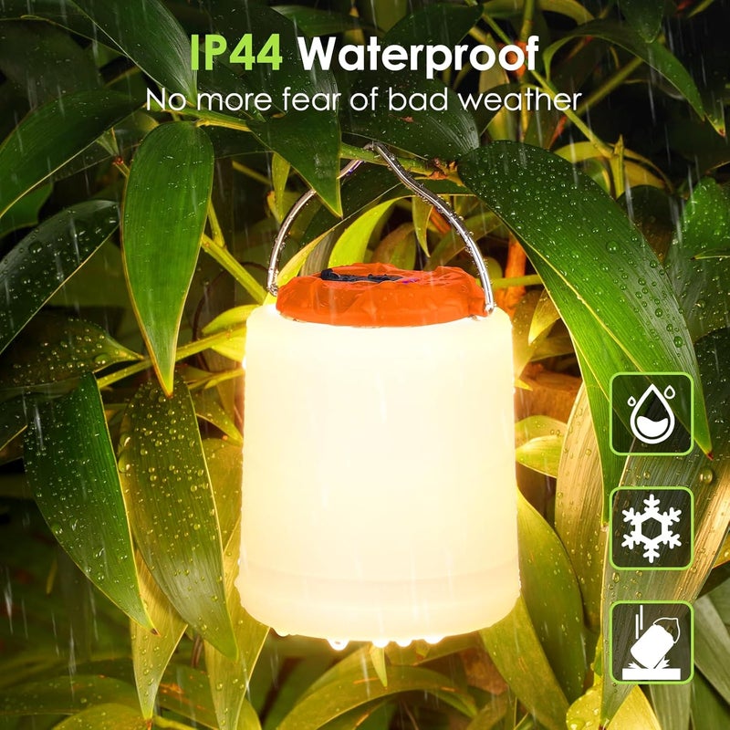 BOBKID LED Camping Lantern, Rechargeable Camping Light, 4 Modes Outdoor Flashlights Lanterns with 1000LM, Water Resistant Portable Emergency Camp Light for Hurricane Hiking Survival Kits - Orange - Image 5